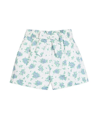 Hope & Henry Girls' Pull-On Cinched Waist Linen Short