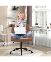Armless Desk Chair with Wheels Compact and Stylish Office for Home or Workspaces