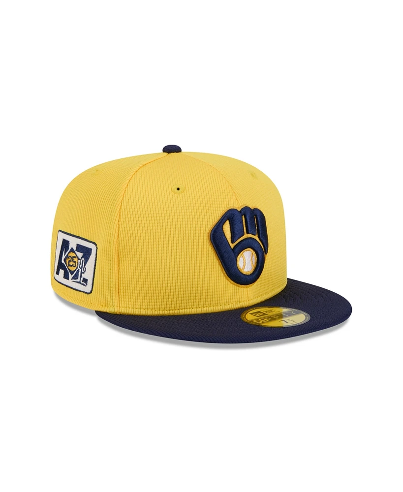 New Era Men's Yellow Milwaukee Brewers 2025 Spring Training 59FIFTY Fitted Hat