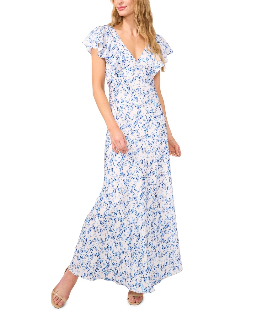 CeCe Women's Short Sleeve V-Neck Maxi Slip Dress