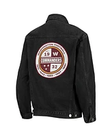 The Wild Collective Women's Black Washington Commanders Button-Up Denim Jacket
