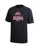 Champion Big Boys and Girls Black Ohio State Buckeyes College Football Playoff 2024 National Champions Schedule T-Shirt