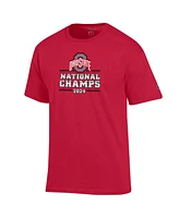 Champion Men's Scarlet Ohio State Buckeyes College Football Playoff 2024 National Champions Schedule T-Shirt