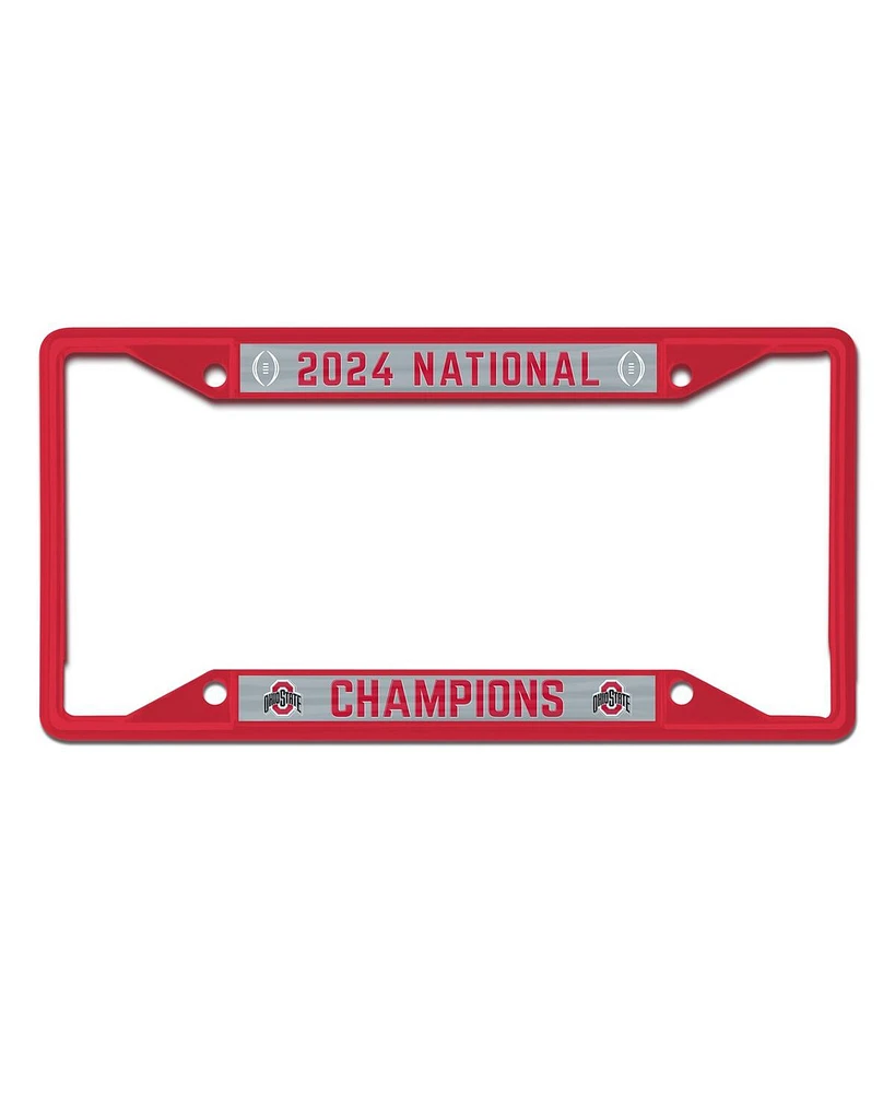 Wincraft Ohio State Buckeyes College Football Playoff 2024 National Champions Laser Cut Colored Metal License Plate Frame