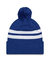 New Era Men's Royal Los Angeles Rams 2024 Nfc West Division Champions Striped Cuffed Knit Hat with Pom