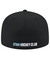 New Era Men's Black Utah Hockey Club Circle Logo 1st Season 59FIFTY Fitted Hat