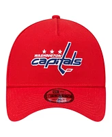 New Era Men's Red Washington Capitals Core A-Frame 9FORTY Adjustable Hat