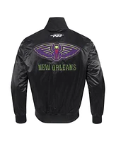 Pro Standard Men's Black New Orleans Pelicans 2024/25 City Edition Chenille Applique Satin Jacket