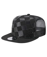 New Era Men's Black San Francisco Giants Score Check 9FIFTY A-Frame Trucker Snapback Hat