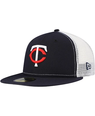 New Era Men's Navy Minnesota Twins Team Color 59FIFTY Trucker Fitted Hat