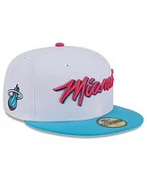 New Era Men's White Miami Heat 2024/25 City Edition Alternate 59FIFTY Fitted Hat