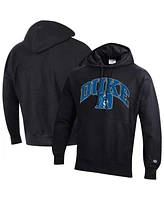 Champion Men's Black Duke Blue Devils Vault Late Night Reverse Weave Pullover Hoodie