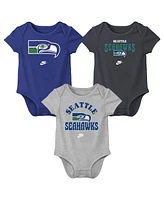 Nike Baby Boys and Girls Seattle Seahawks Rewind 3-Pack Bodysuit