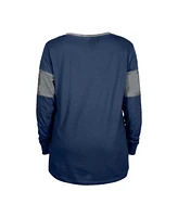 New Era Women's Navy Dallas Cowboys Lace-Up Notch-Neck Long Sleeve T-Shirt