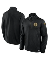 Fanatics Men's Black Boston Bruins Big Tall Authentic Pro Quarter-Zip Sweatshirt
