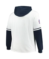 '47 Brand Men's White/Navy Houston Astros Big Tall Trifecta Shortstop Pullover Hoodie