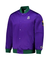 Mitchell & Ness Men's Purple Milwaukee Bucks Hardwood Classics Team Og 3.0 Lightweight Satin Full-Snap Jacket