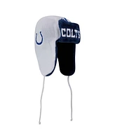 New Era Men's White Indianapolis Colts Helmet Head Trapper Knit Hat