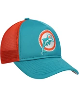 New Era Big Boys and Girls Aqua Miami Dolphins A-Frame 9FORTY Trucker Adjustable Hat