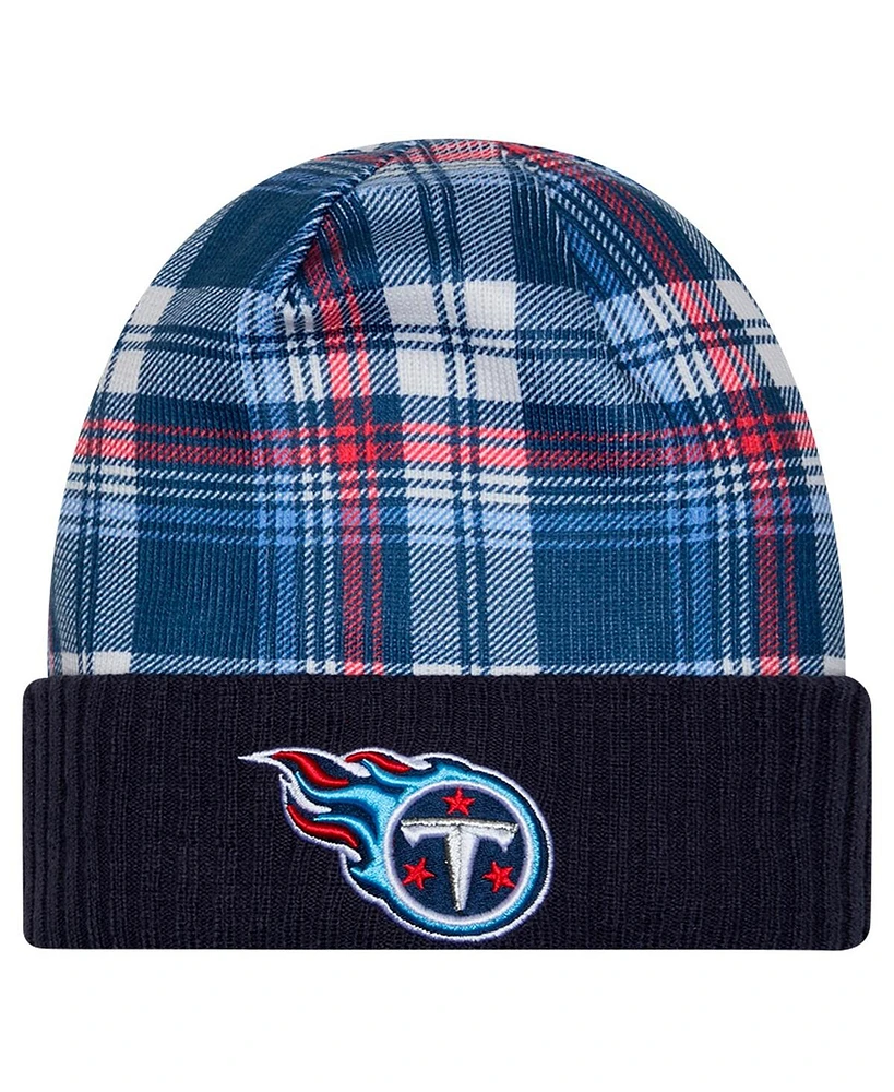 New Era Men's Navy Tennessee Titans Sideline Statement Cuffed Knit Hat