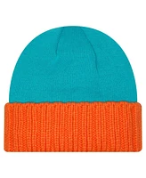 New Era Men's Aqua Miami Dolphins Oversize Cuffed Knit Hat