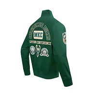 Pro Standard Men's Hunter Green Milwaukee Bucks Area Code Twill Full-Zip Jacket