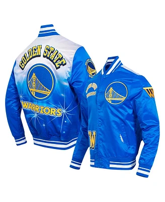 Pro Standard Men's Royal Golden State Warriors Sublimated Satin Full-Snap Jacket