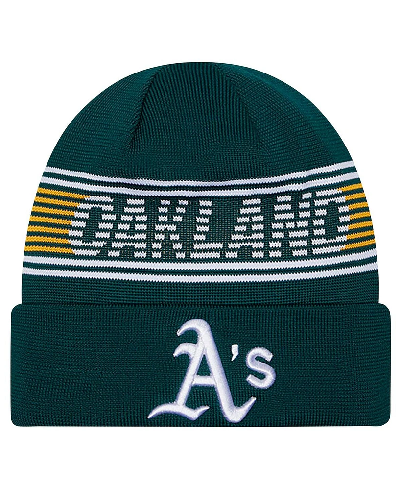 New Era Men's Green Oakland Athletics Authentic Collection Cuffed Knit Hat