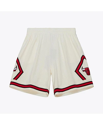 Mitchell & Ness Men's Cream Chicago Bulls 1997/98 Hardwood Classics Team Color Swingman Shorts