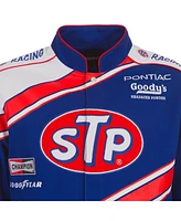 Jh Design Men's Blue/White Richard Petty Stp Full-Snap Twill Uniform Jacket