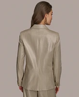 Donna Karan New York Women's Metallic Linen One-Button Blazer