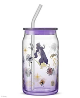 JoyJolt Disney Princess Icon Tumbler Glasses with Lids, Set of 4