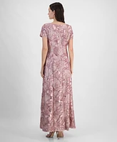 Alex Evenings Women's Soutache Sequined Evening Gown