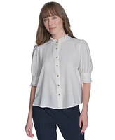 Tommy Hilfiger Women's Ruffle-Trim Button-Front Blouse