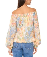 Sam & Jess Women's Printed Off-The-Shoulder Long-Sleeve Top