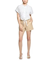 Guess Women's Isabeau Linen-Blend High-Rise Shorts