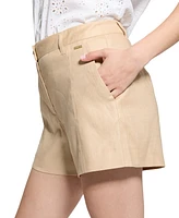 Guess Women's Isabeau Linen-Blend High-Rise Shorts