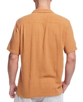 Weatherproof Vintage Men's Airtex Regular-Fit Textured Button-Down Camp Shirt