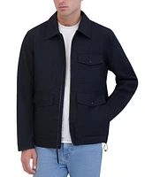 Robert Graham Men's Lightweight Textured Poly Utility Jacket