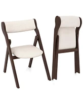 Set of 2 Folding Chairs with Comfy Padded Backrest and Seat