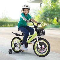 Kids Adjustable Bike with Detachable Training Wheels Safe Fun Bicycle for Ages 4-8 Years Old