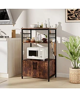 3-Tier Kitchen Baker's Rack with Cabinet and 2 Open Shelves