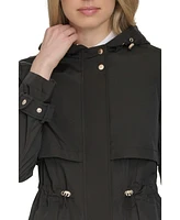 Cole Haan Signature Women's 38” Zip Up Trench Coat W Set-In Hood