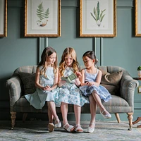 Hope & Henry Big Girls Heirloom Linen Sleeveless Peter Pan Collar Tea Dress with Waist Sash