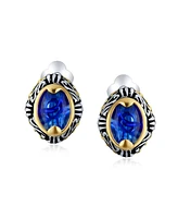Bling Jewelry Fashion Crystal Oval Bali Style Clip-On Earrings Non-Pierced Ears Multiple Colors