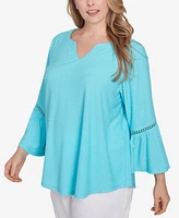 Ruby Rd. Plus Scoop Neck Clip Dot Texture Solid Top