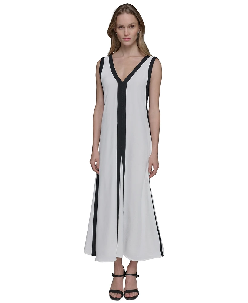 Karl Lagerfeld Paris Women's V-Neck Sleeveless Dress