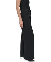 Dkny Petite High-Rise Wide-Leg Crepe Pants