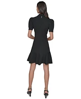 Karl Lagerfeld Paris Women's Collared Short-Sleeve Dress