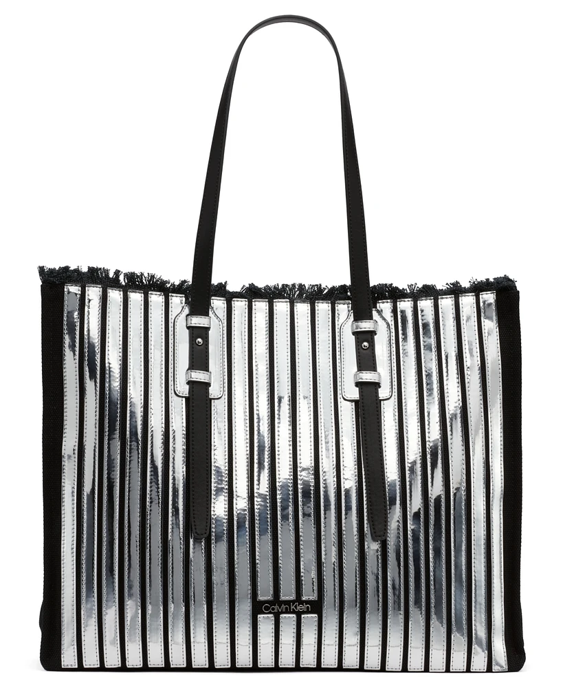 Calvin Klein Modern Essentials Pieced Metallic Tote